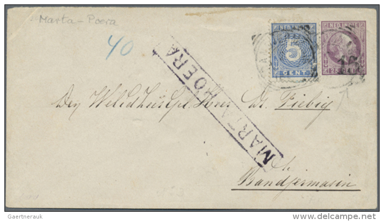 1878/1933, Almost Exclusively Stationery (74, Inc. 3 Mint) Inc. Registration (7), Single-line And Boxed Markings... - Indes Néerlandaises