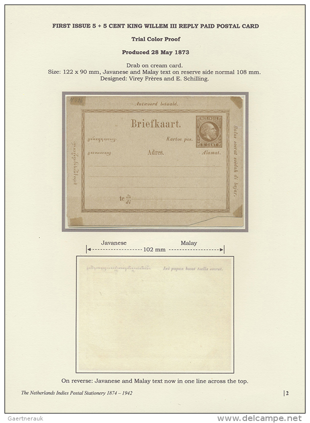 1874/1942. Charming Exhibit THE NETHERLANDS INDIES POSTAL STATIONERY Stored On 80 Competent Arranged Sheets With... - Indes Néerlandaises