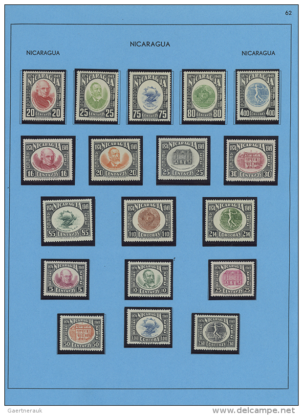 1949, 75th Anniversary Of UPU (Michel Nos. 1010/21, Blocks 27/38, Officials Blocks D 1/6), U/m Accumulation Incl.... - Nicaragua