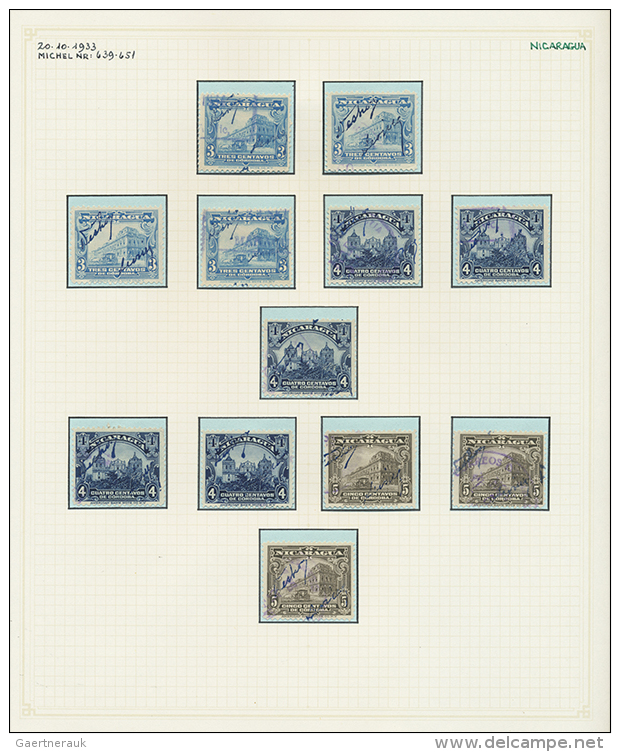 1930/1980 (ca.), Comprehensive Collection On Apprx. 250 Album Pages, Showing A Nice Section Pre-1950 Issues,... - Nicaragua