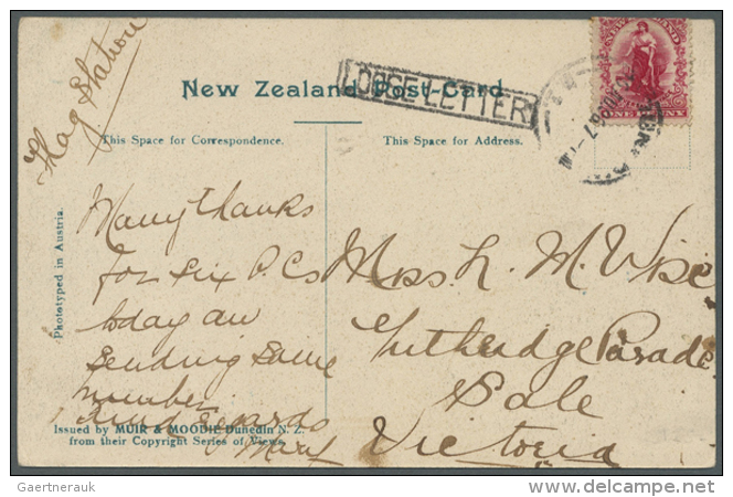 1897/1910 (ca.) SHIP MAIL: Accumulation With 7 Picture Postcards And One Cover Bearing Stamps From NZ, NSW Or GB... - Autres & Non Classés