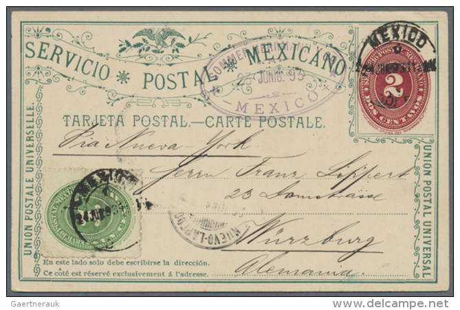 1893/1939 (ca.), Accumulation With 20 Used Postal Stat. Postcards And Envelopes Incl. Different Types And Values,... - Mexique