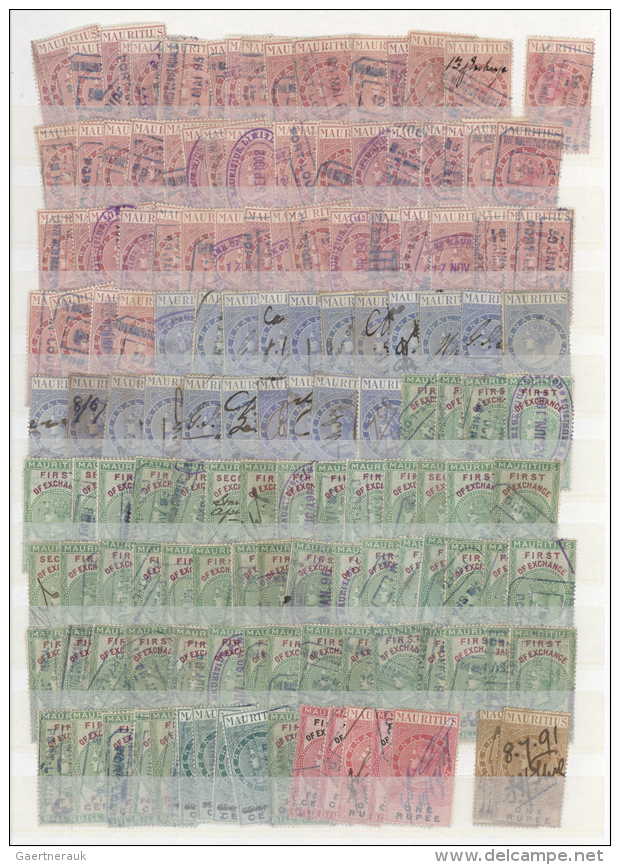 1890/1905 (ca.), Fiscals, Accumulation Of Apprx. 140 QV Fiscal Stamps. (D) - Maurice (1968-...)
