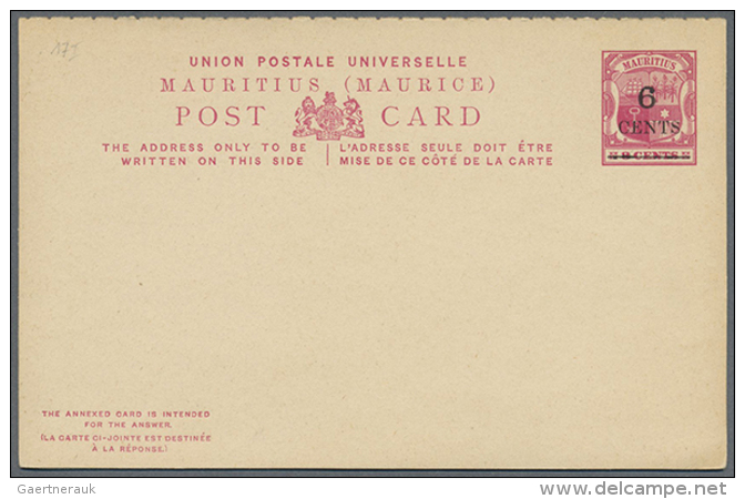 1862/1908, Useful Collection Of 35 Postal Stationery Items, 17 Of Them Used. Condition Mostly Well Above The... - Maurice (1968-...)