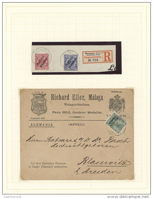 1896-1975, Small Collection On Album Leaves Including French, German And Spanish P.O., IFNI, Local Issues, Mazagan,... - Maroc (1956-...)