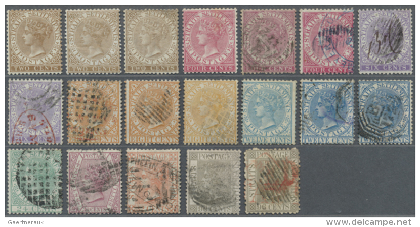 1867/1917, Mint And Used Lot Of 52 Stamps, Showing A Nice Selection Of QV Crown CC, KEVII $1, $2 And $5, 1906... - Malaysia (1964-...)