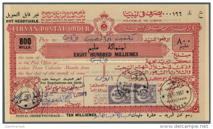 1957 - 1959, Wonderful Lot Of Libyan Postal Stationerys - Postal Orders - From 100 Milliem&egrave;s To 1 LP, 16... - Libye