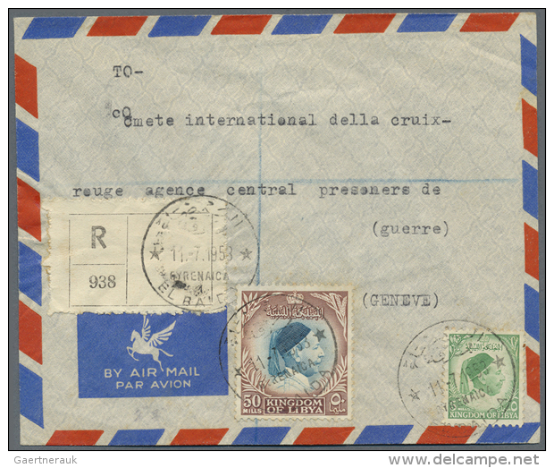 1953/1958, Nine Registered Letters, Some With Cancellation From Small Town Like Zliten, Elbaida, Sharait Etc. The... - Libye