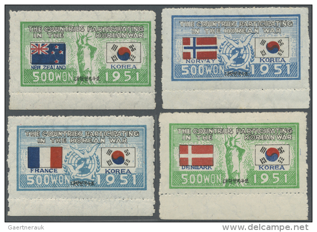 1951, Flags Of Countries Participating In The Korean War, Complete Set Mi.95-138. VF MNH Condition. Michel CV... - Corée Du Sud