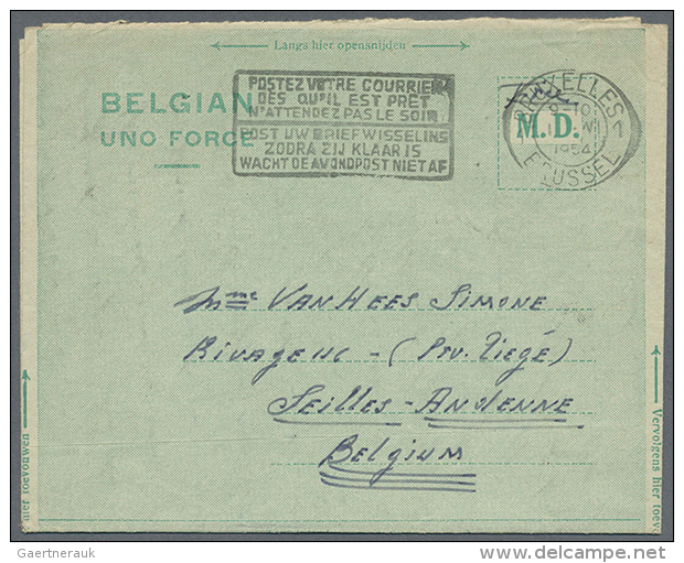 1951/1954 (ca.), UNO MILITARY MAIL: Accumulation With About 120 Unused And Used Formular BELGIAN UNO FORCE... - Corée (...-1945)