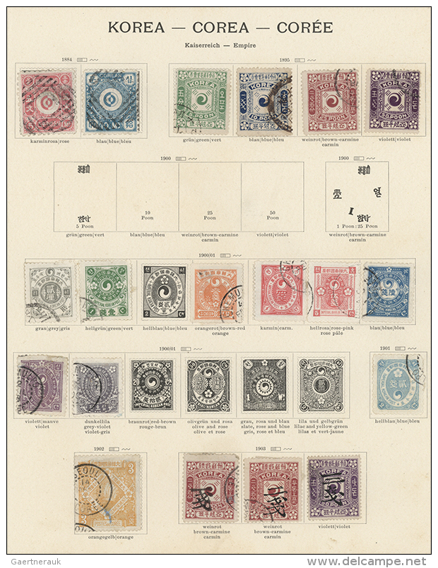 1884/1904, Collection Of 37 Stamps On Album Pages Incl. Some Japanese P.O. (D) - Corée (...-1945)