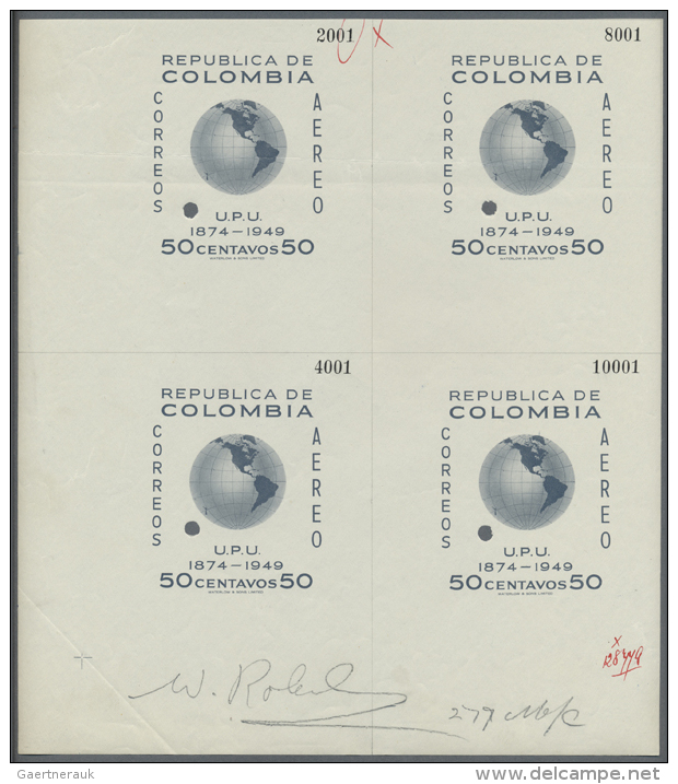 1950, 75th Anniversary Of UPU (Michel Nos. 590/96, Blocks 4/5), Specialised Collection Incl. Many Specialities,... - Colombie