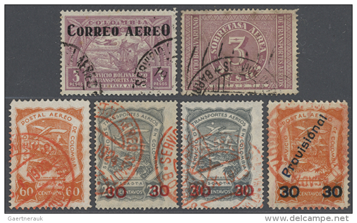 1921/1952 (ca.), Accumulation In Large Box Incl. Columbian SCADTA Issues Sorted Into Three Stockbooks And On Album... - Colombie