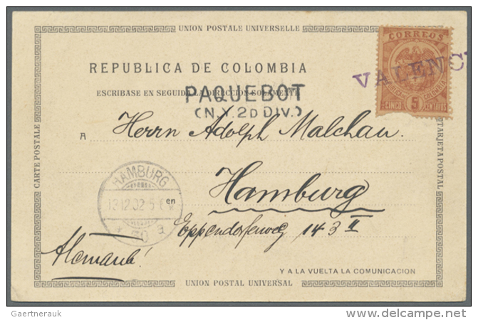 1902/1913, SHIP MAIL, Lot Of 6 Entires, Showing A Nice Selection Of Ship Cancellations, Paquebot, Unfranked Cover... - Colombie