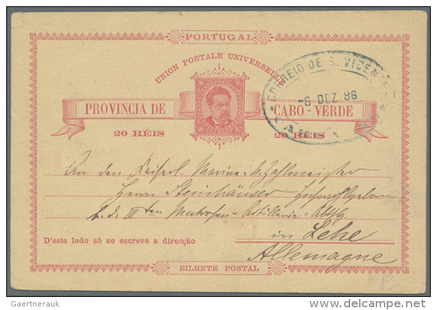 1886/1960, 43 Interesting Items Including Used Postal Stationeries, Covers, Better Cancellations And More. (D) - Cap Vert