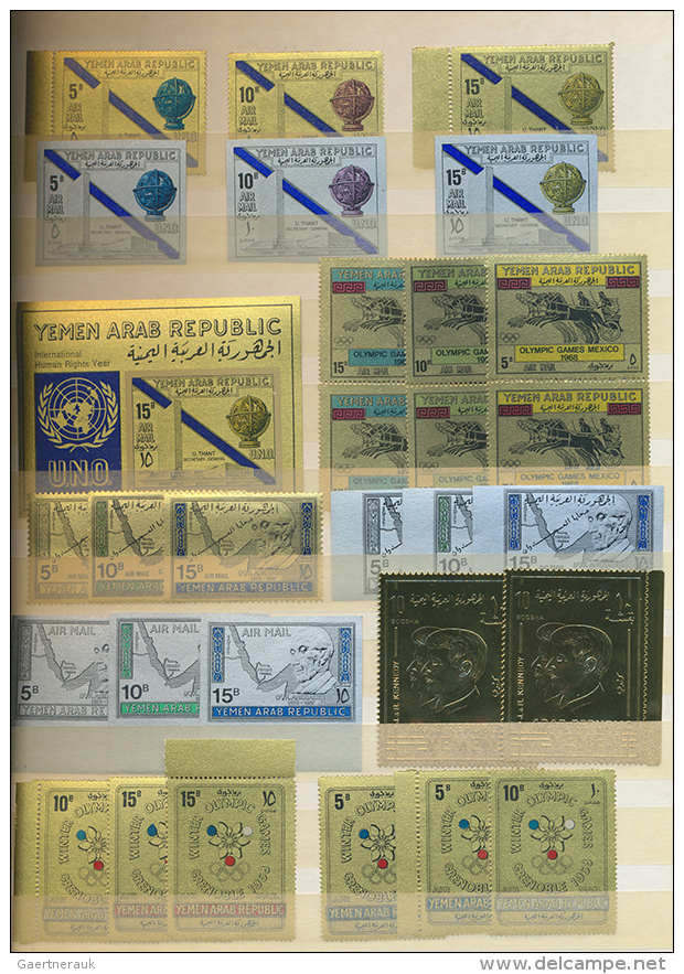 1960/1972 (ca.), Kingdom/Republic, Unmounted Mint Assortment In A Stockbook, Many Attractive Thematic Issues,... - Yémen