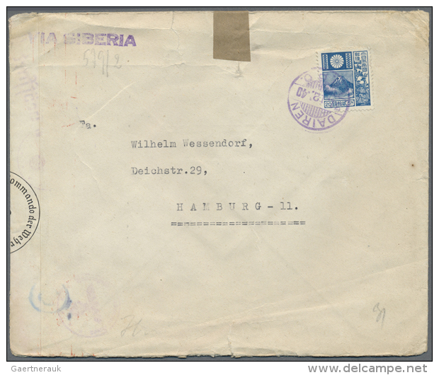 1940/56, Covers (9, Two Surface Mail) To Hamburg/Germany, Inc. "DAIREN 31.12.40 I.N.P.O." Censored Or 1950 Tourism... - Autres & Non Classés