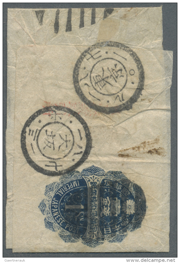 1874/99, Group Of Used Stationery (8), Ppc (5) Plus Part Of A Silk Revenue Wrapper. (D) - Autres & Non Classés