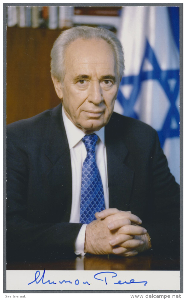 40 Autograph Cards Of Israeli Prime Ministers Incl. Sharon, Katsav, Peres, Olmert, Barak, Netanyahu, Rabin, Weizman... - Autres & Non Classés