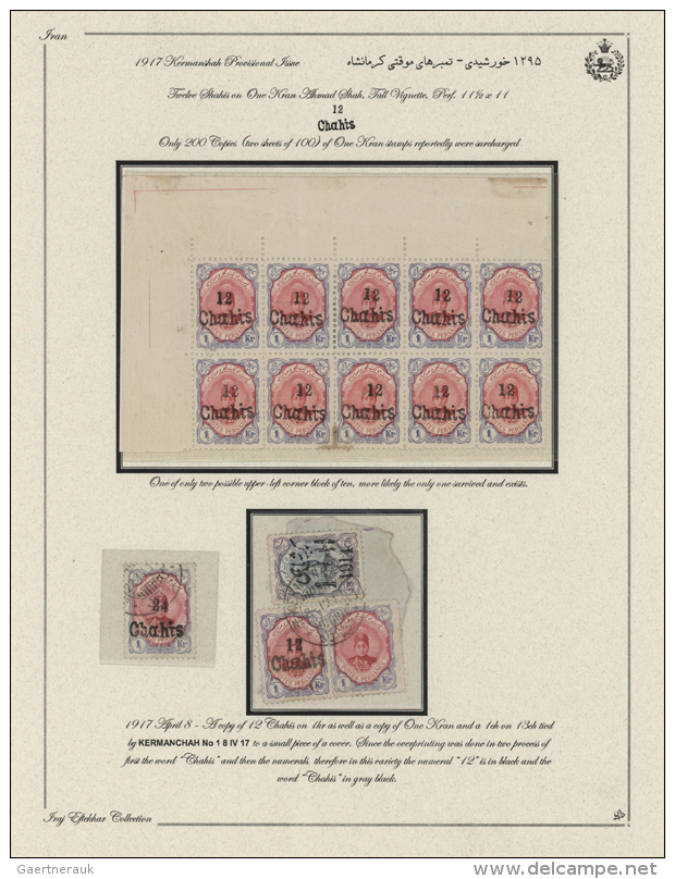 1917, Turkish Occupation Of Kermanshah: Extensive Collection On 20 Exhibition Pages Showing Largest Recorded Blocks... - Iran