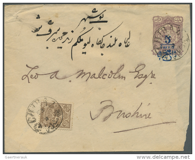 1903/1904: Group Of 9 PS Envelopes 5ch. (blue) On 1kr. (x4) And 6ch. On 10ch. (x5) Used Within Persia, Four Of Them... - Iran