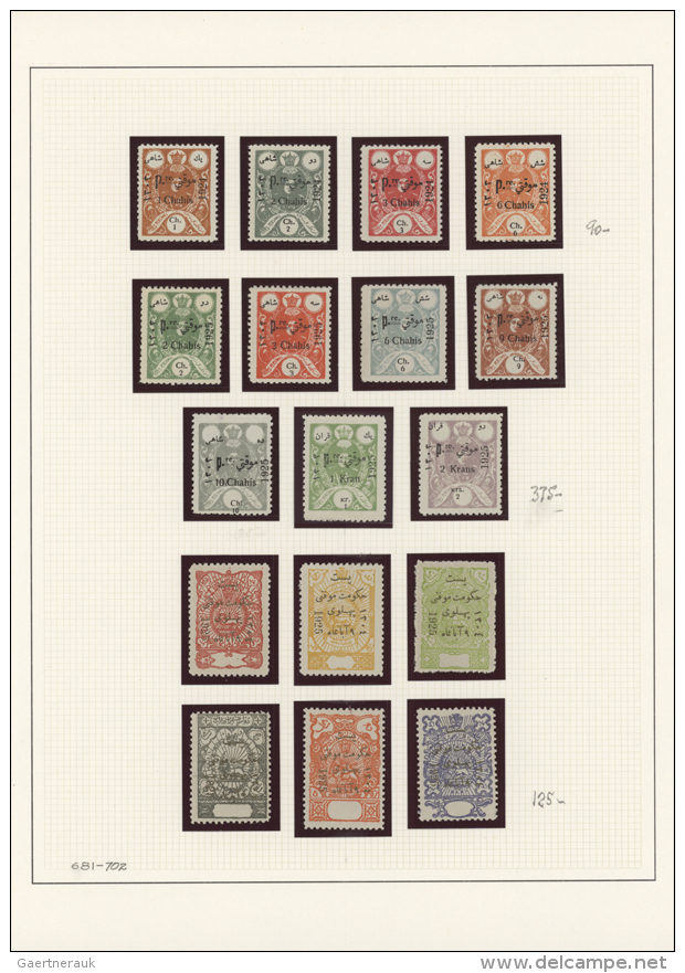 1899/1987, Comprehensive Collection In Album On Hawid Mounts, Starting With A Good Stock Of Provisional Surcharge... - Iran