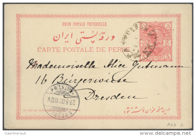 1894/1898: Five Postal Stationery PRIVAT Picture Cards, With 1894 4ch. Reply Part Of Double Card Depicting Spring... - Iran