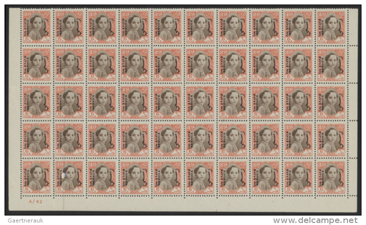 1942, Overprints On King Faisal, U/m Assortment Of Large Units Up To Block Of Fifty, Comprising All Denominations... - Iraq