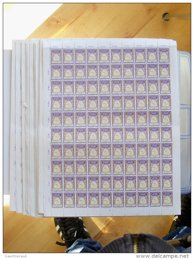 1967: Fiscalstamp 2500 Rupiah Purple And Yellow Unused, Difficult Stamp, In Complete Sheets Of 100, Mainly Very... - Indonésie