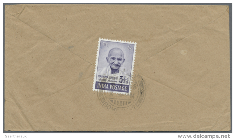 Ghandi, 1948: 3&frac12; A. On Sea Mail Cover To Sweden And 12 A. (crease) On Air Mail Cover To Scotland; 1&frac12;... - Autres & Non Classés