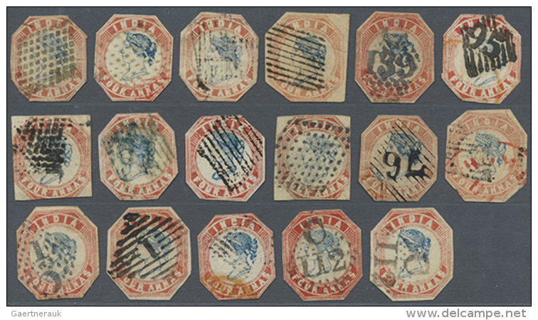 1854-55: Group Of 66 QV Stamps Including 32 Of &frac12;a. Blue (three Pairs, Various Dies, Shades, Plate Flaws,... - Autres & Non Classés