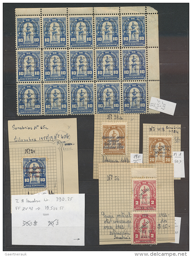 1930/1933, Collection Of Varieties Of The Overprint Values Of Honduras, Mostly Unused, Totally Over 80 Values With... - Honduras