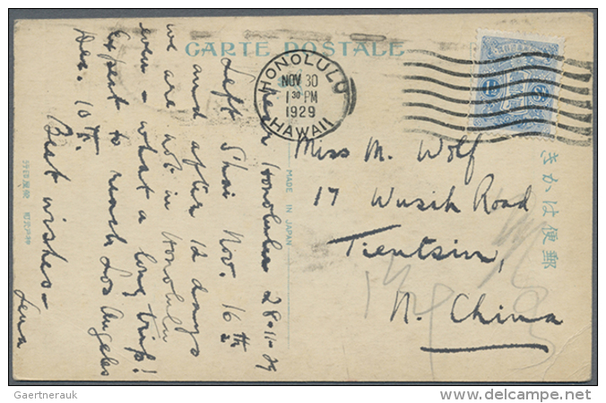 1889/1929 Ca., Hochinteressante Kleine Briefepartie Mit 4 Belegen Aus Alt-Nachlass, Dabei Mischfrankatur USA/HAWAII... - Hawaï