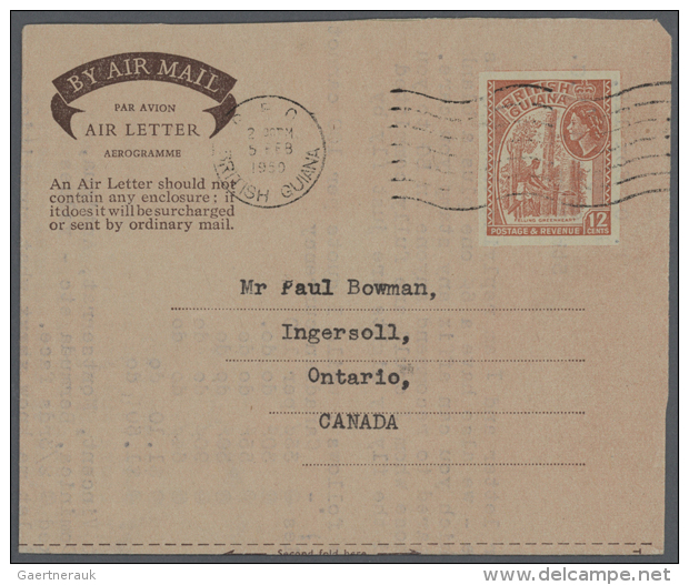 1950/1995 (ca.), Accumulation Incl. Brit. Guyana With About 500 Unused And Used/CTO Airletters And AEROGRAMMES With... - Guyane (1966-...)