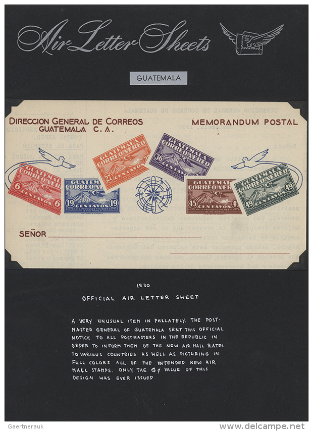 1930. Specialized Collection Of Official AIR LETTER Sheets. Including Shades And Double Imprints. In All 11 Items,... - Guatemala