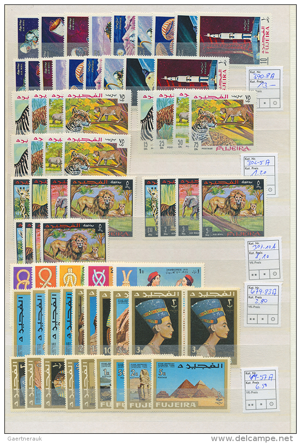 1964/1972, Unmounted Mint Assortment Of Attractive Thematic Issues Incl. Souvenir Sheets. Mi. 1.140,- &euro;. (D) - Fujeira