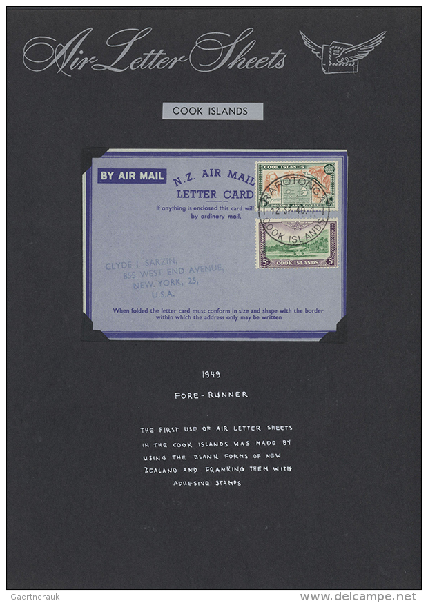 1948-57 - AEROGRAMMES Etc.: Specialized Collection Of 19 Air Letters From Fiji, Two From Cook Islands, Two From... - Fidji (1970-...)