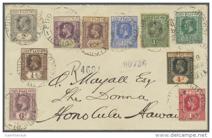 1896/1958, Lot Of Nine Better Covers (single Lots), Comprising Incoming Mail 1896, Postage Due Markings, Attractive... - Fidji (1970-...)