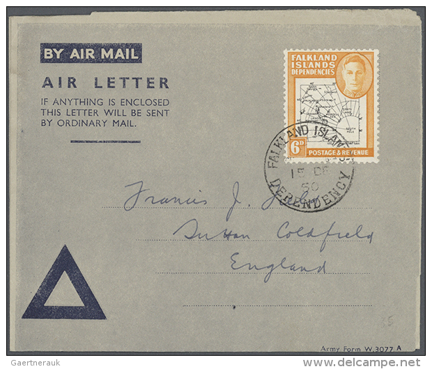 1950/1990 (ca.), AEROGRAMMES: Accumulation With About 450 Mostly Unused And Some Used/CTO Airletters And... - Falkland