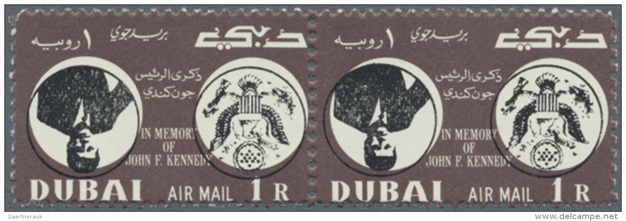 1964, Kennedy (Mi. # 113/115 And S/s # 22), Collection With Varieties, Inverted Centers, Missed Print, Inverted... - Dubai