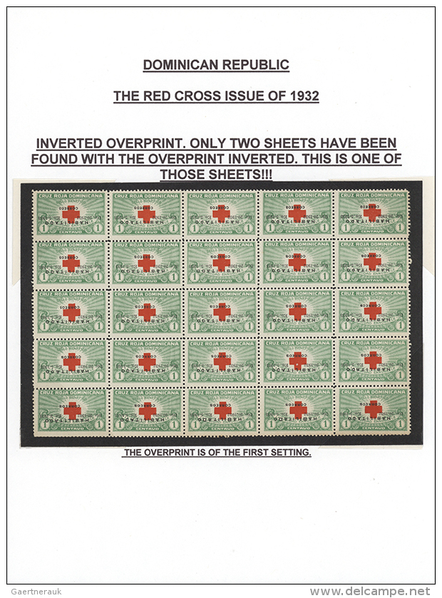 1932. THE RED CROSS ISSUE OF 1932. Award-winning Collection (Okpex 2015 - Silver Bronze Medal) Showing The Whole... - Dominicaine (République)