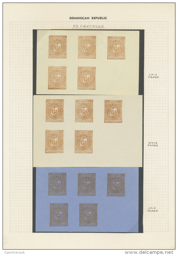 1880/90 (ca.), Spcecialised Collection Of Proofs Of The Coat Of Arms Issue, Which Where Used For Stamps And... - Dominicaine (République)