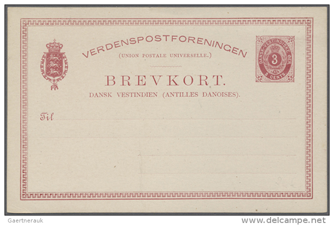 1880/1910 (ca.), Collection Of 42 Different Unused Stationeries (cards, Reply Cards And Envelopes) Incl. Types,... - Danish West Indies