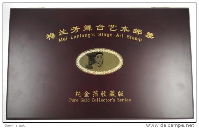 1999, &bdquo;Mei Lanfang's Stage Art Stamp&rdquo;, Pure Gold Collector's Series In Original Jewel Case (two Of 8... - Autres & Non Classés