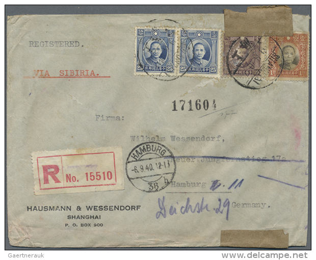 1940/41, Covers (9) From A Commercial Correspondence To Hamburg/Germany, All Censored Inc. Three Registered. (D) - Autres & Non Classés