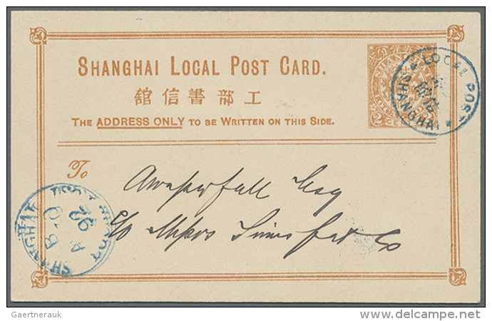 1892/1959, Group Of Eight Better Entires, E.g. Austrian And British Field Post, Shanghai Stationery, Japanes Occ.... - Autres & Non Classés