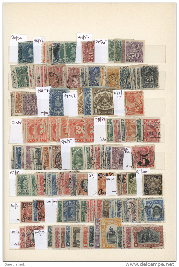 1855/1985 (ca.), Mint And Used Collection/accumulation, Neatly Sorted On Stockpages With Many Interesting Items And... - Chili