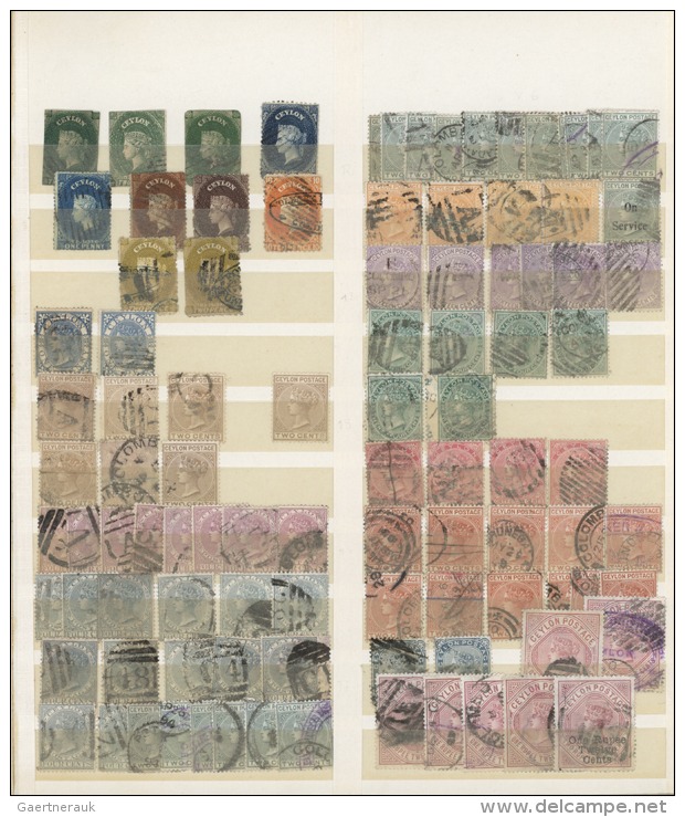 1860/1970 (ca.), Mainly Used Accumulation In Two Stcokbooks Plus Some Mint (large) Units, From A Nice Part QV... - Sri Lanka (Ceylan) (1948-...)