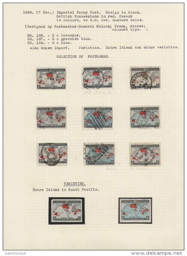 1898, Imperial Penny Post (SG 166/68), Specialised Collection Of 77 Stamps, Mounted On Leaves, Showing Varieties... - Autres & Non Classés