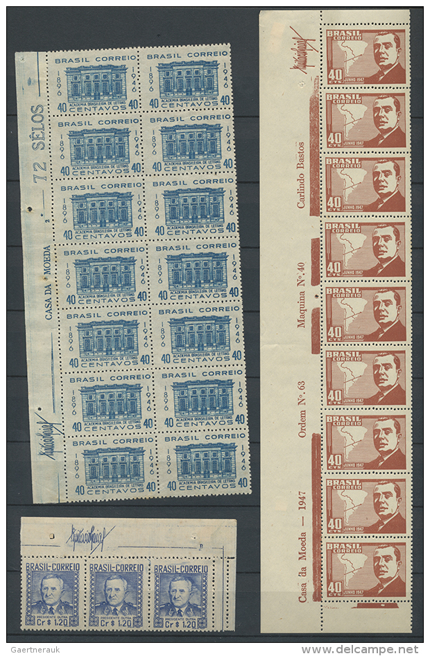 1940/1953, Mint Accumulation Of Apprx. 600 Commemoratives In (large) Units, Showing Many Marginal Pieces With... - Autres & Non Classés